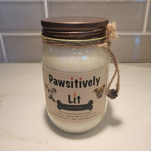 Load image into Gallery viewer, Fresh Coffee Scented Pawsitively Lit 100% Soy Wax Mason Jar Candle