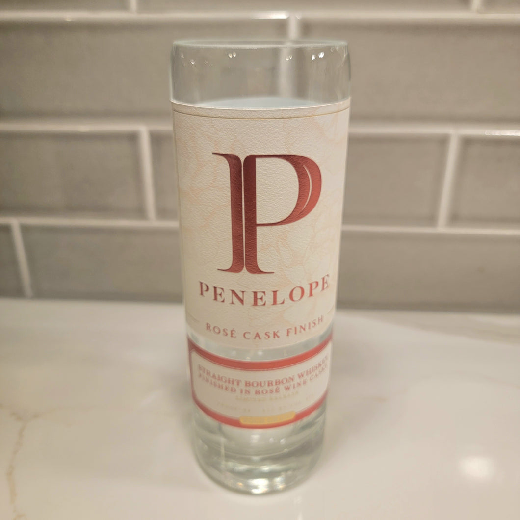 Penelope Rose Cask Bourbon 750ml Hand Cut Upcycled Liquor Bottle Candle  - Choose Your Scent