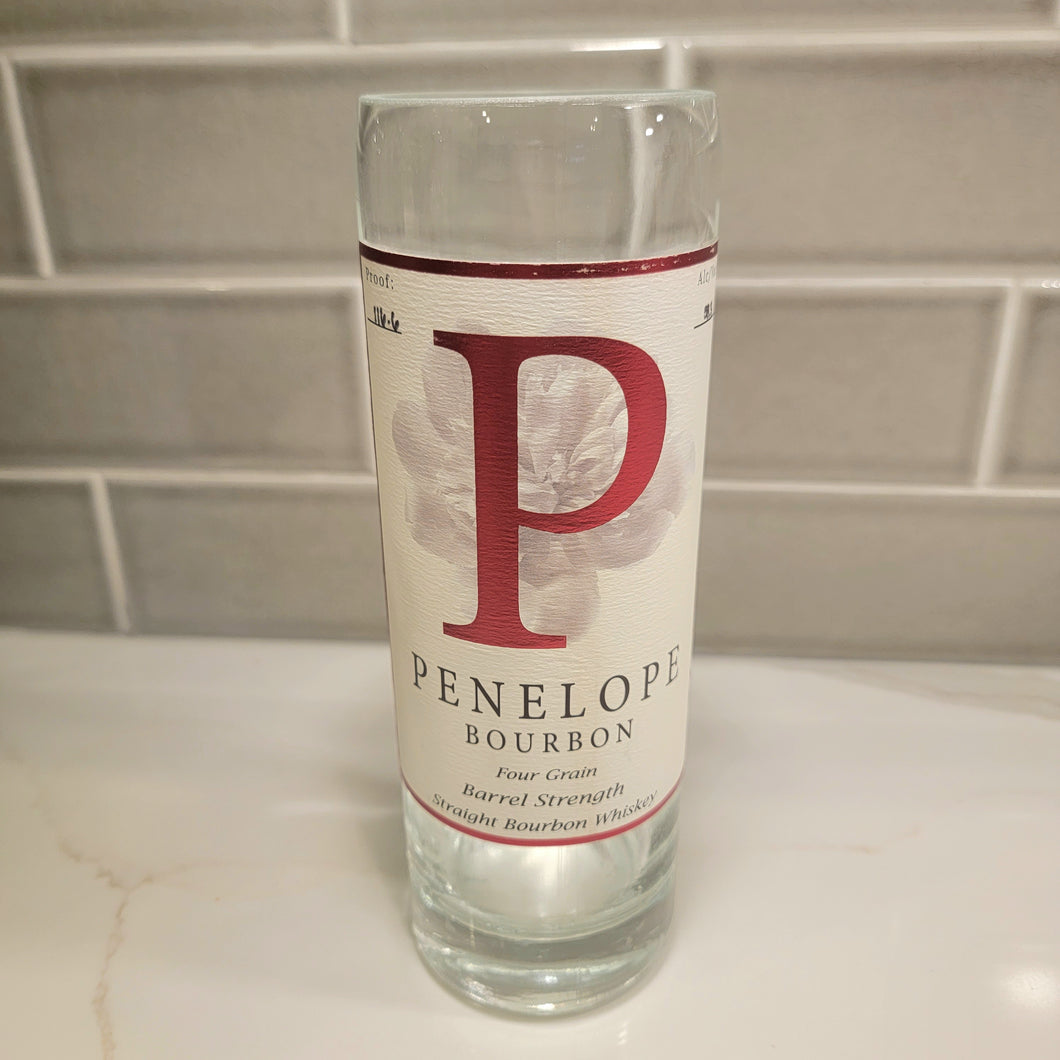 Penelope Barrel Strength Bourbon 750ml Hand Cut Upcycled Liquor Bottle Candle  - Choose Your Scent