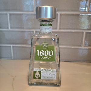 1800 Coconut Tequila with top 750ml Hand Cut Upcycled Liquor Bottle Candle  - Choose Your Scent