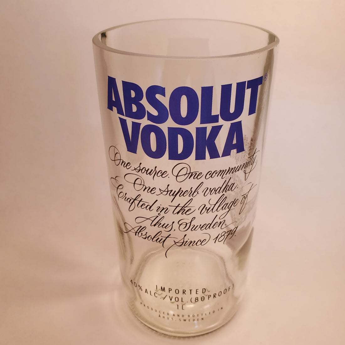 Absolut Vodka 1L Hand Cut Upcycled Liquor Bottle Candle - Choose Your Scent