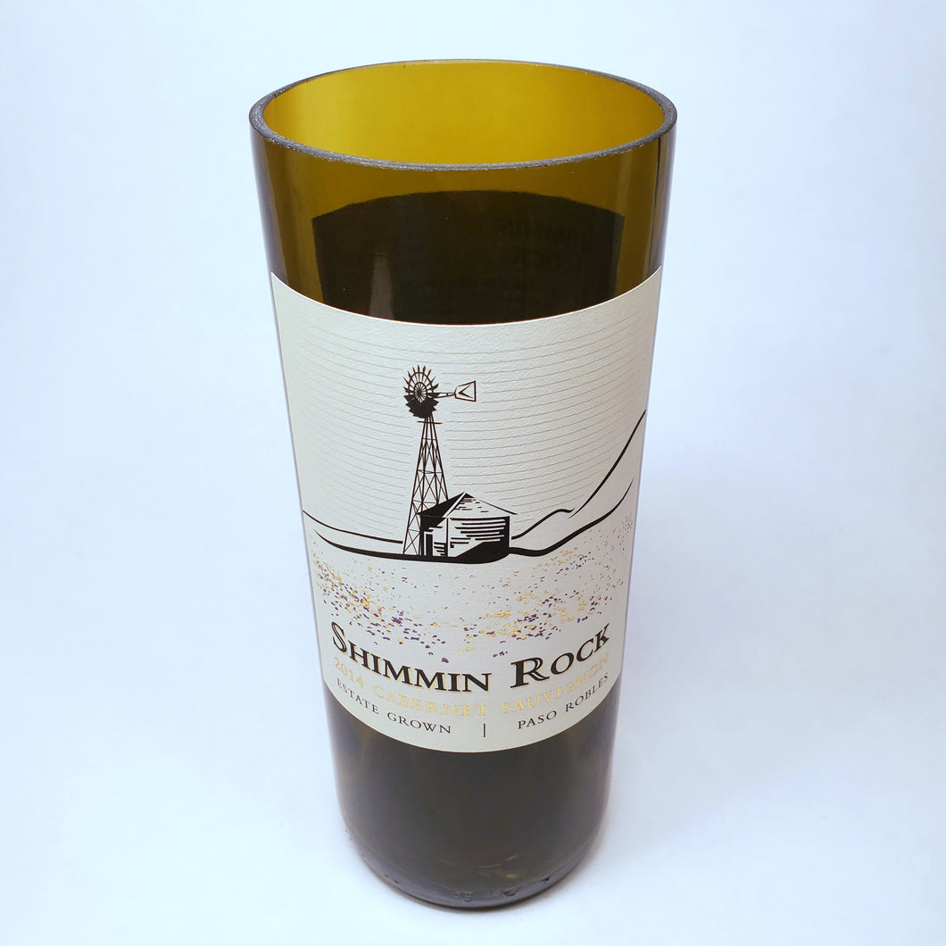 Shimmin Rock Cabernet Sauvignon 2014 Hand Cut Upcycled Wine Bottle Candle - Choose Your Scent