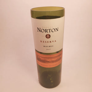Bodega Norton Reserve Malbec 2017 Hand Cut Upcycled Wine Bottle Candle - Choose Your Scent
