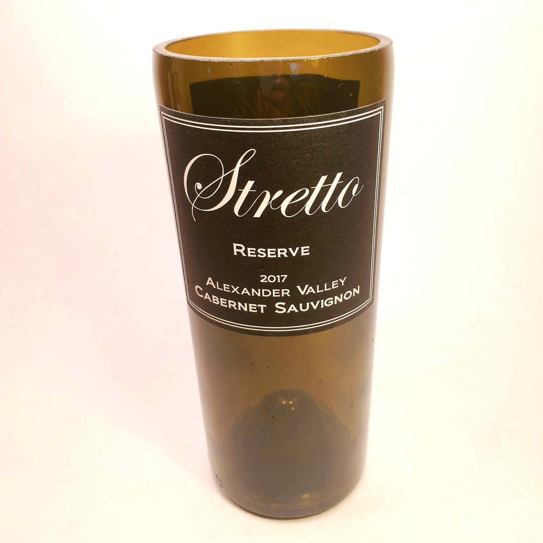 Stretto Reserve Cabernet Sauvignon 2017 Hand Cut Upcycled Wine Bottle Candle - Choose Your Scent