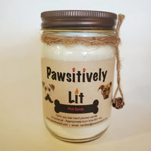 Load image into Gallery viewer, Pink Sands Scented Pawsitively Lit 100% Soy Wax Mason Jar Candle