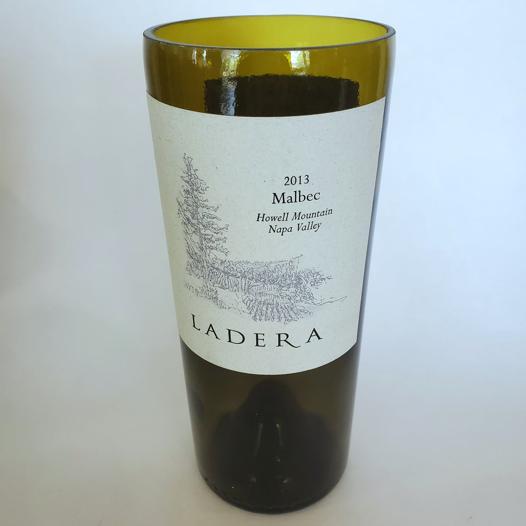 Ladera Malbec 2013 Hand Cut Upcycled Wine Bottle Candle - Choose Your Scent