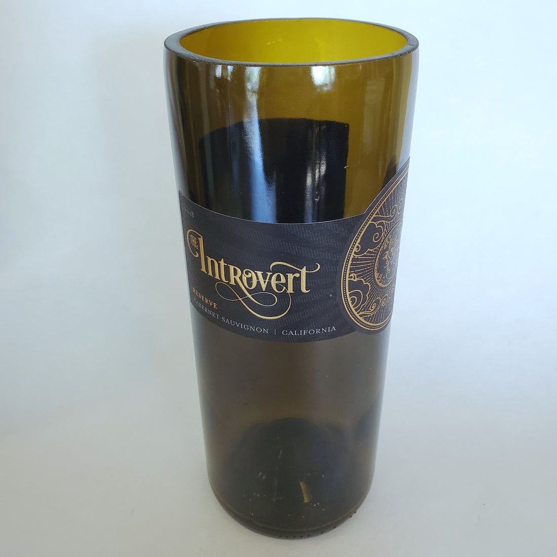 Introvert Cabernet Sauvignon 2018 Hand Cut Upcycled Wine Bottle Candle - Choose Your Scent