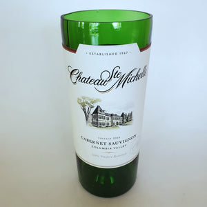 Chateau Ste Michelle Cabernet Sauvignon Hand Cut Upcycled Wine Bottle Candle - Choose Your Scent