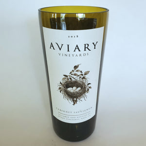 Aviary Vineyards Cabernet Sauvignon 2018 Hand Cut Upcycled Wine Bottle Candle - Choose Your Scent