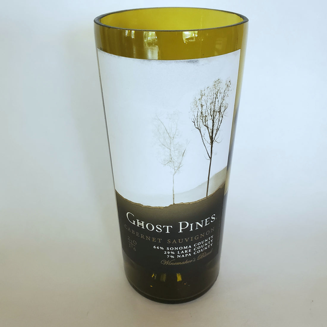 Ghost Pines Cabernet Sauvignon 2016 Hand Cut Upcycled Wine Bottle Candle - Choose Your Scent