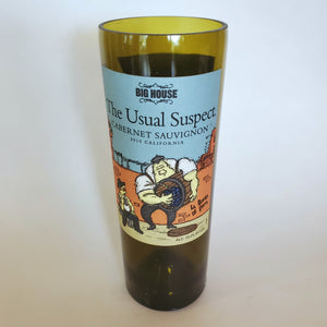 The Usual Suspect Cabernet Sauvignon Hand Cut Upcycled Wine Bottle Candle - Choose Your Scent