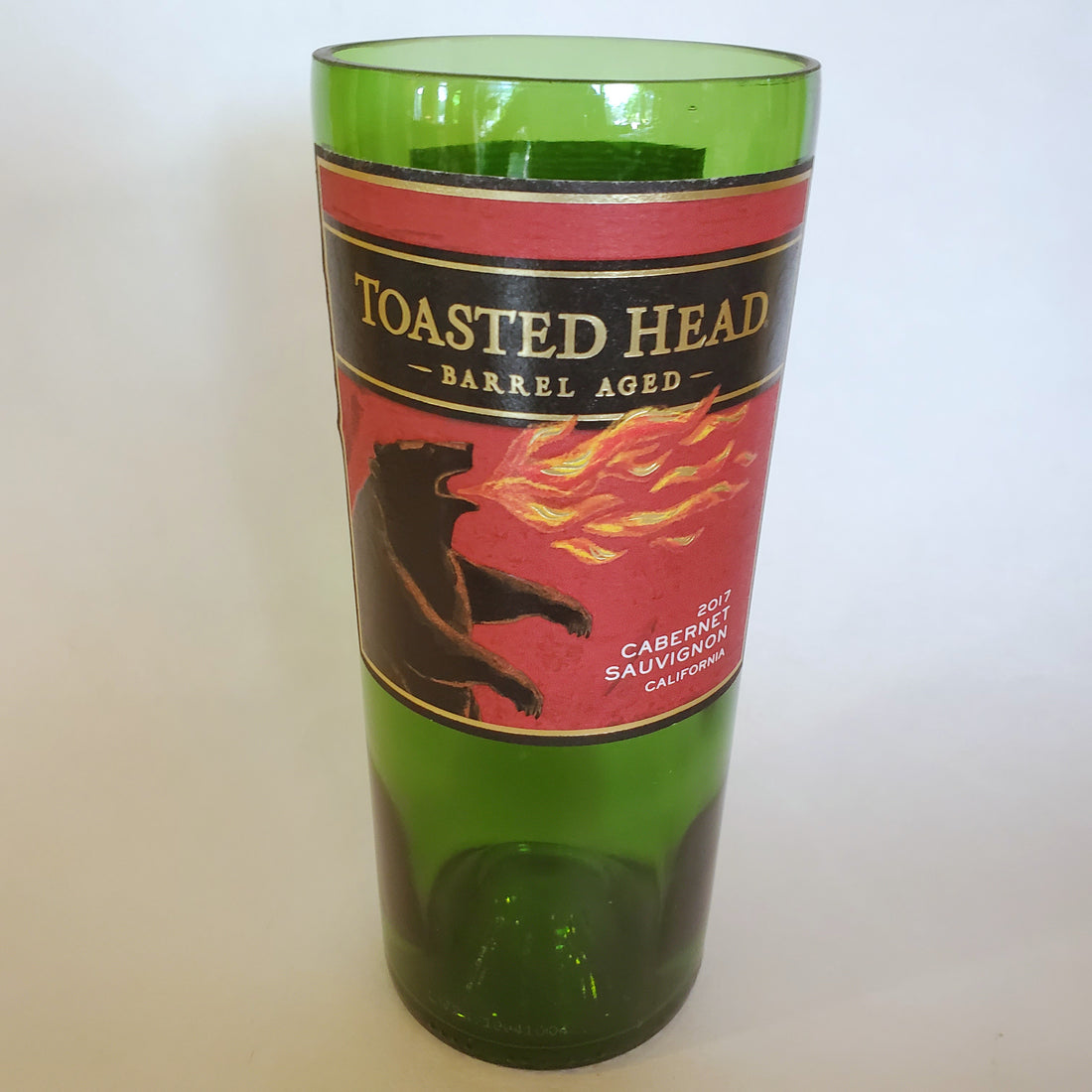 Toasted Head 2017 Cabernet Sauvignon Hand Cut Upcycled Wine Bottle Candle - Choose Your Scent