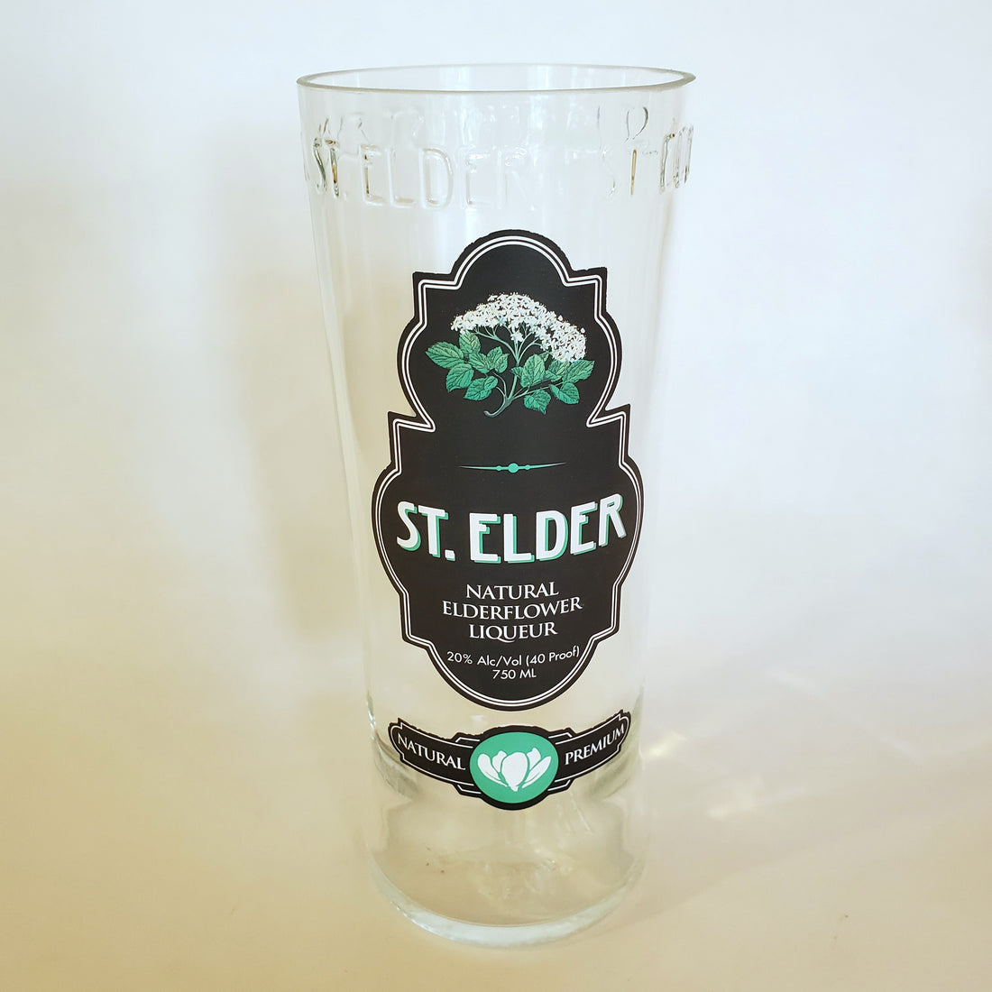 St. Elder Elderflower Liqueur 750ML Hand Cut Upcycled Liquor Bottle Candle - Choose Your Scent