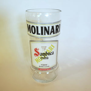 Molinari Sambuca 750ml Hand Cut Upcycled Liquor Bottle Candle  - Choose Your Scent