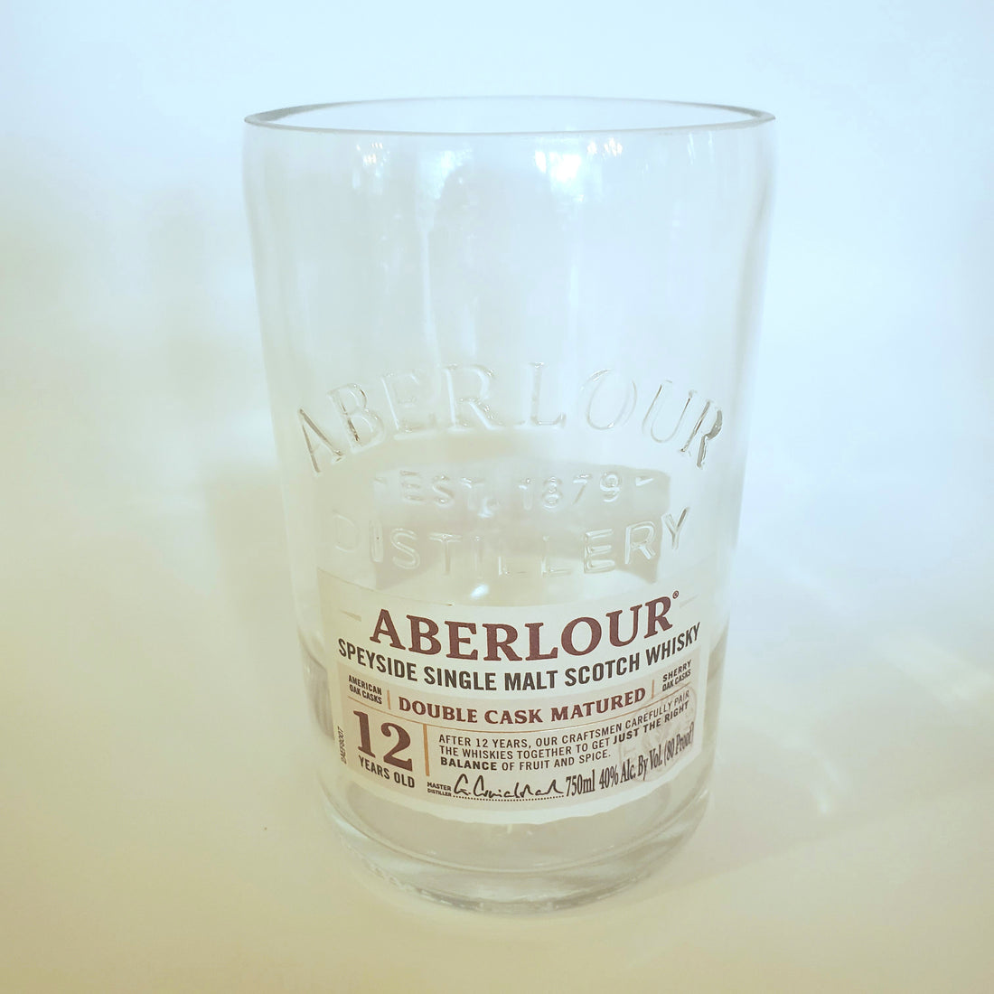 Aberlour Scotch Whisky 750ml Hand Cut Upcycled Liquor Bottle Candle  - Choose Your Scent