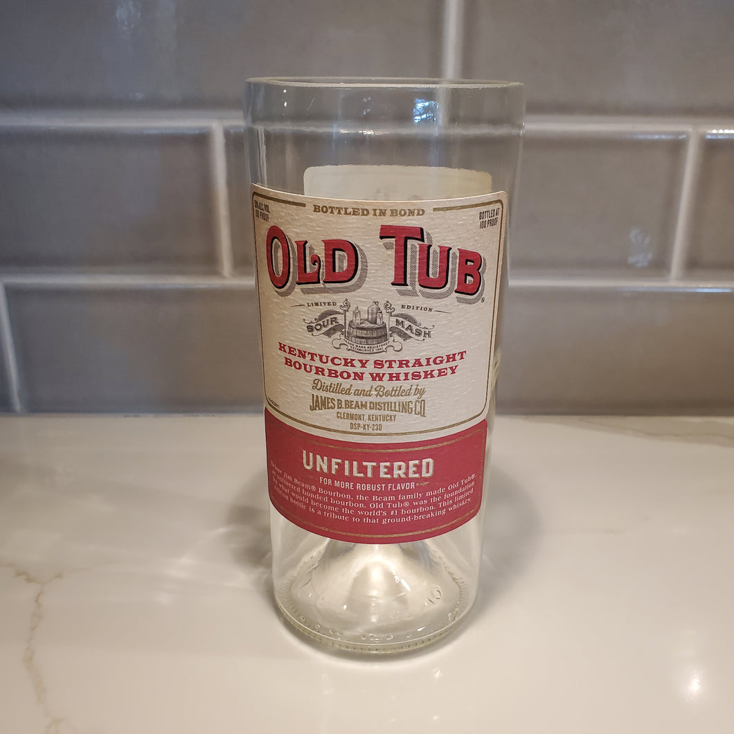 Old Tub Whiskey  - 750ml Hand Cut Upcycled Liquor Bottle Candle  - Choose Your Scent