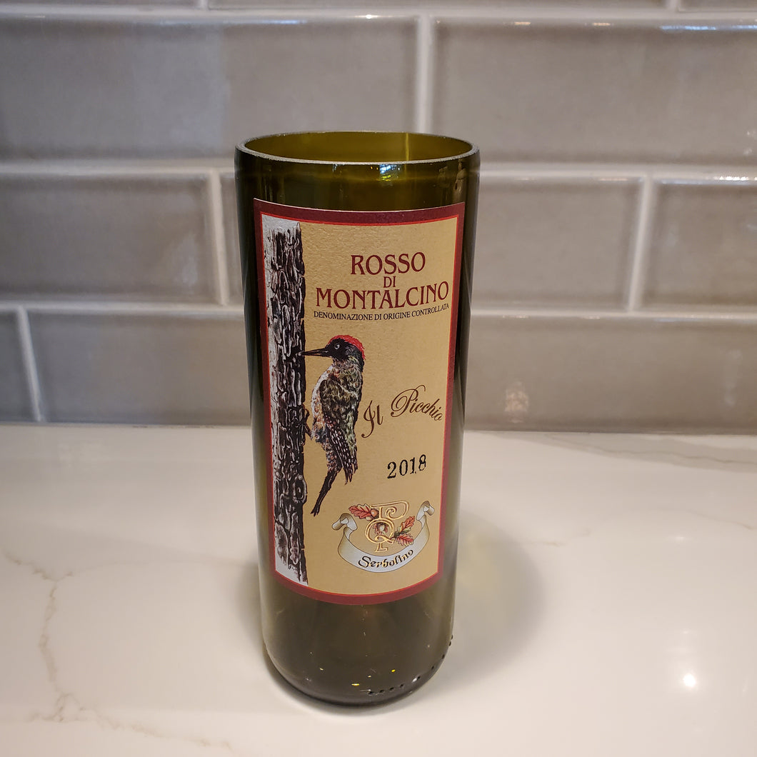 Rossa Di Montalcino Hand Cut Upcycled Wine Bottle Candle - Choose Your Scent