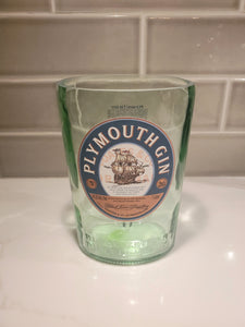 Plymouth Gin 1L Hand Cut Upcycled Liquor Bottle Candle - Choose Your Scent
