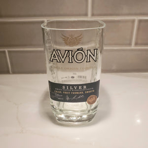 Avión Silver Tequila 1L Hand Cut Upcycled Liquor Bottle Candle  - Choose Your Scent