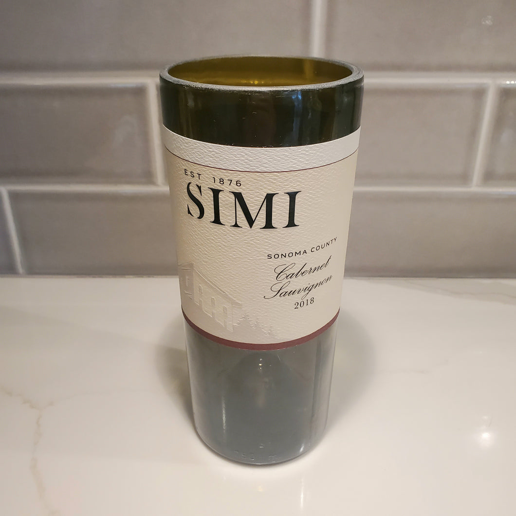 Simi Cabernet Wine Hand Cut Upcycled Wine Bottle Candle - Choose Your Scent