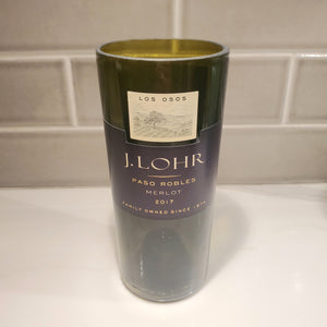 J. Lohr Los Osos Merlot 2017 Hand Cut Upcycled Wine Bottle Candle - Choose Your Scent