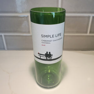 Simple Life Cabernet Sauvignon Hand Cut Upcycled Wine Bottle Candle - Choose Your Scent