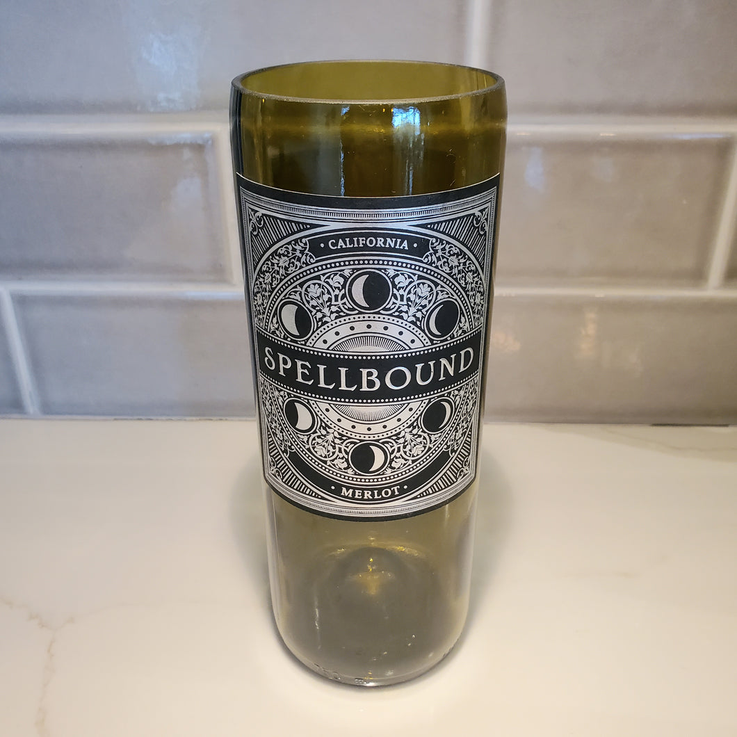 Spellbound Merlot Hand Cut Upcycled Wine Bottle Candle - Choose Your Scent