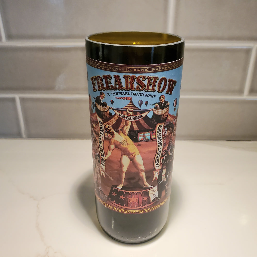 Freak Show Cabernet Sauvingon Hand Cut Upcycled Wine Bottle Candle - Choose Your Scent