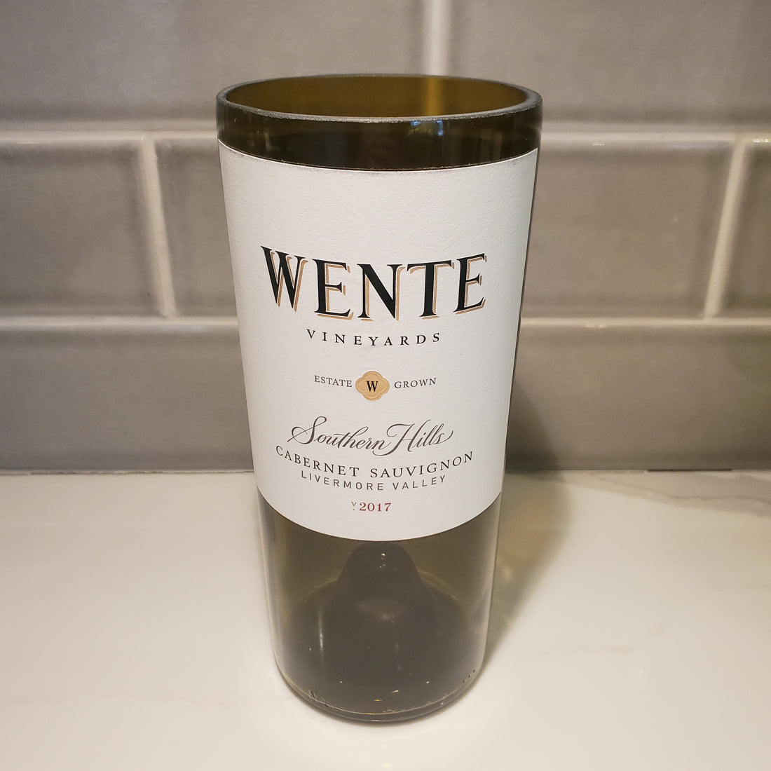 Wente Southern Hills Hand Cut Upcycled Wine Bottle Candle - Choose Your Scent