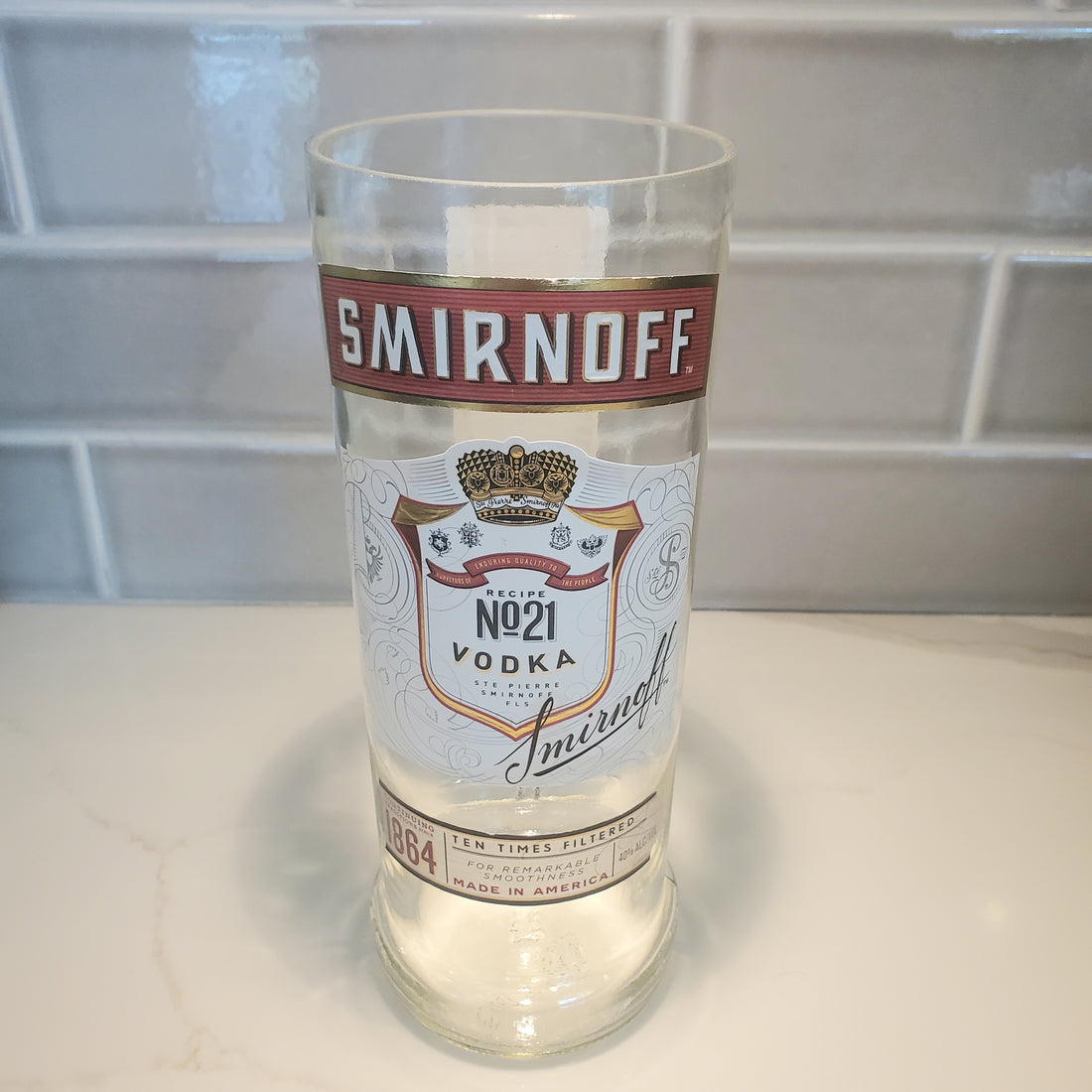 Smirnoff 1L Hand Cut Upcycled Liquor Bottle Candle - Choose Your Scent