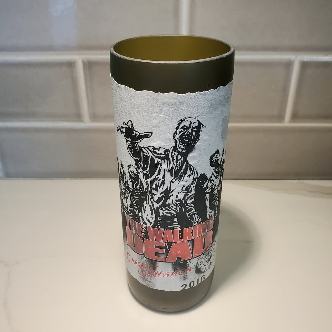 The Walking Dead Hand Cut Upcycled Wine Bottle Candle - Choose Your Scent