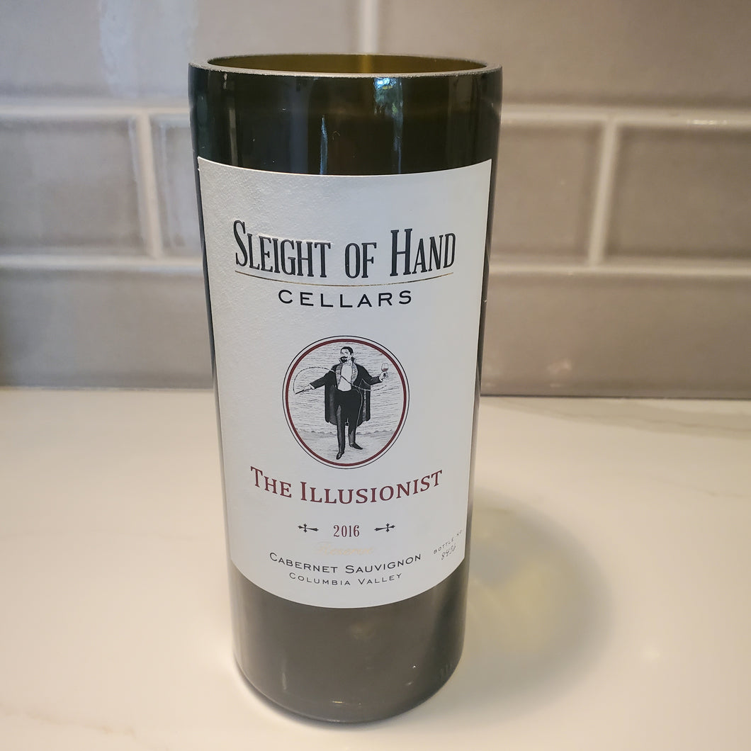 Sleight of Hand Cabernet Sauvignon Hand Cut Upcycled Wine Bottle Candle - Choose Your Scent