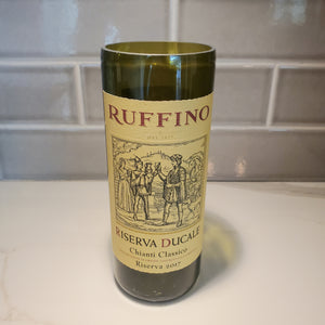 Ruffino Chianti Hand Cut Upcycled Wine Bottle Candle - Choose Your Scent