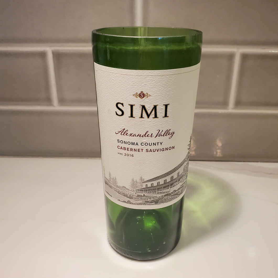 Simi Hand Cut Upcycled Wine Bottle Candle - Choose Your Scent