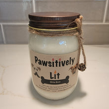 Load image into Gallery viewer, White Birch Scented Pawsitively Lit 100% Soy Wax Mason Jar Candle