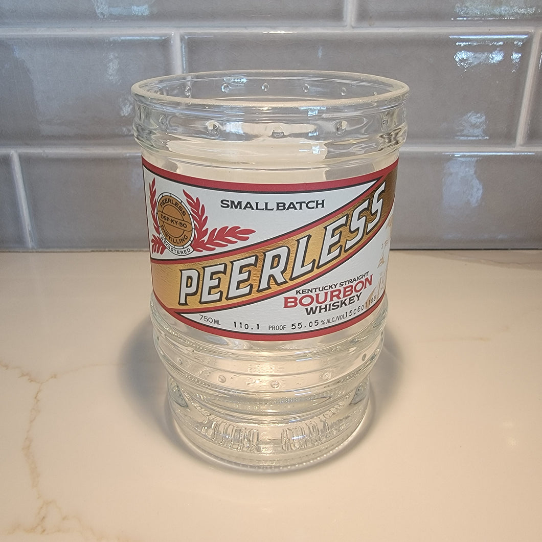 Peerless Whiskey 750ml Hand Cut Upcycled Liquor Bottle Candle  - Choose Your Scent