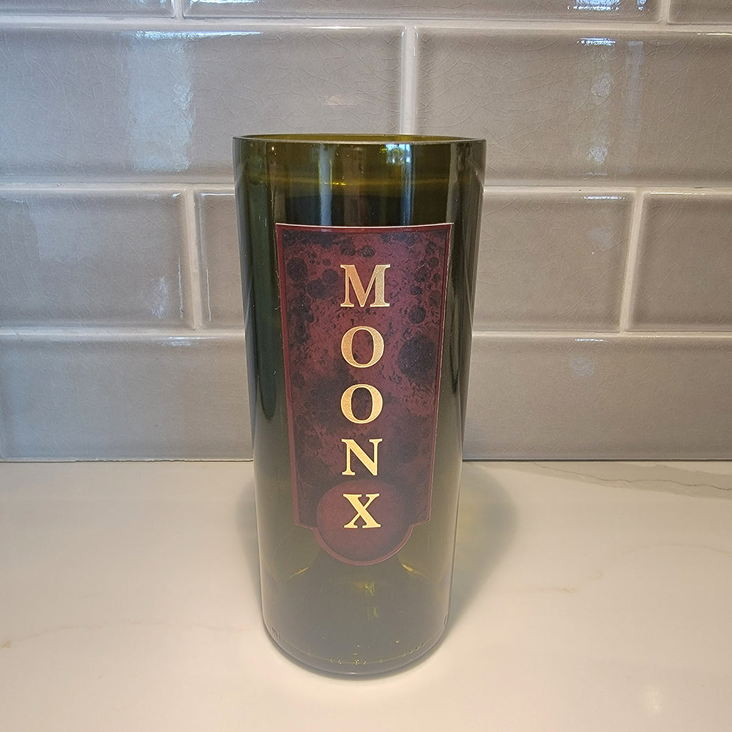 Moonx Hand Cut Upcycled Wine Bottle Candle - Choose Your Scent