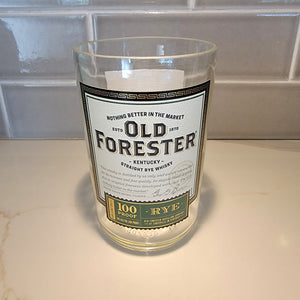 Old Forester Rye Whisky 750ml Hand Cut Upcycled Liquor Bottle Candle  - Choose Your Scent
