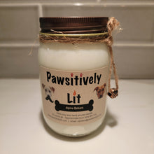 Load image into Gallery viewer, Alpine Balsam Scented Pawsitively Lit 100% Soy Wax Mason Jar Candle