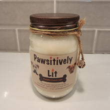 Load image into Gallery viewer, Pumpkin Crunch Cake Scented Pawsitively Lit 100% Soy Wax Mason Jar Candle
