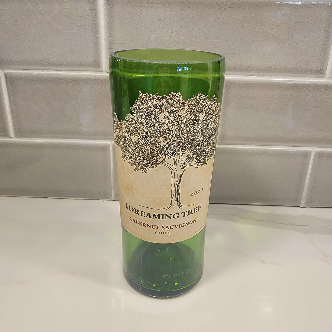 Dreaming Tree Cabernet Sauvignon Wine Hand Cut Upcycled Wine Bottle Candle - Choose Your Scent