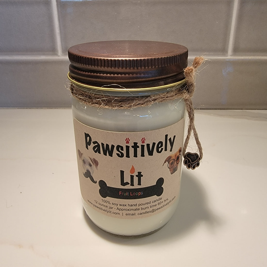 Fruit Loops Scented Pawsitively Lit 100% Soy Wax Mason Jar Candle