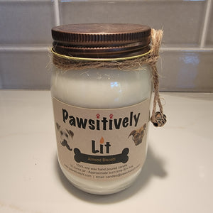 Almond Biscotti Scented Pawsitively Lit 100% Soy Wax Mason Jar Candle