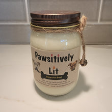 Load image into Gallery viewer, Banana Nut Bread Scented Pawsitively Lit 100% Soy Wax Mason Jar Candle