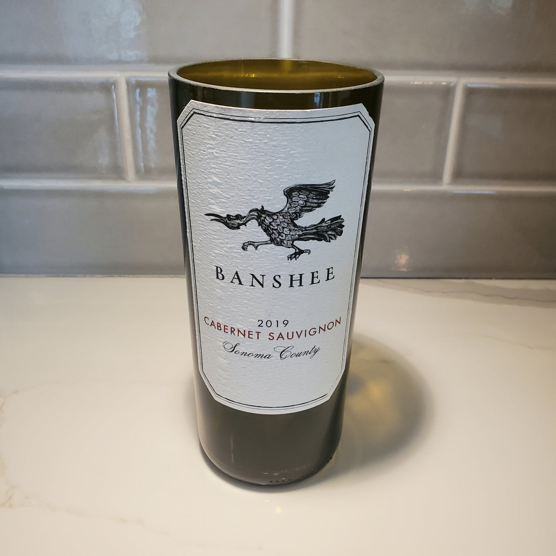 Banshee Hand Cut Upcycled Wine Bottle Candle - Choose Your Scent