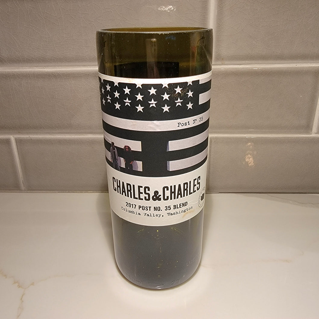 Charles & Charles Hand Cut Upcycled Wine Bottle Candle - Choose Your Scent