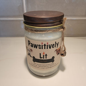 Cozy Cabin Scented Pawsitively Lit 100% Soy Wax Mason Jar Candle