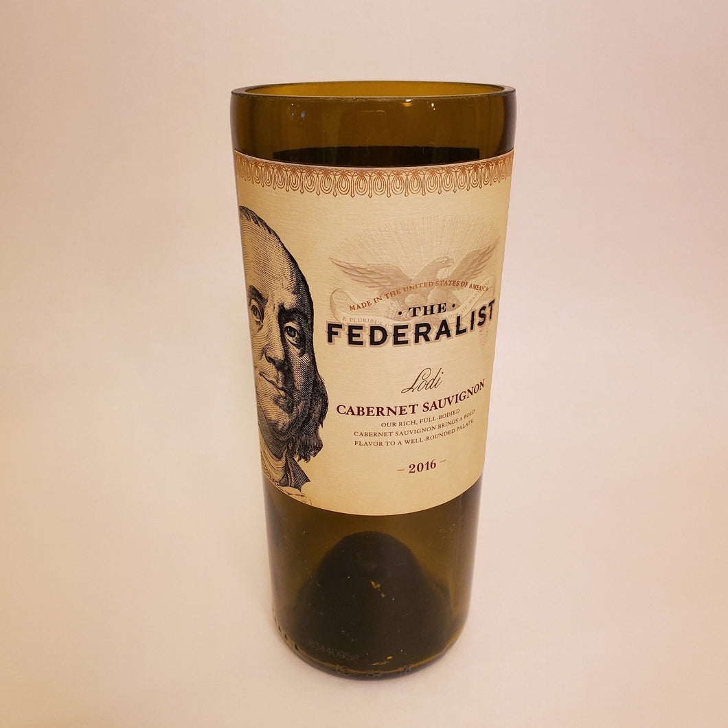 Federalist Hand Cut Upcycled Wine Bottle Candle - Choose Your Scent