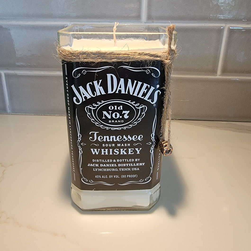 Jack Daniels 1L Hand Cut Upcycled Liquor Bottle Candle - Scent - Apple Maple Bourbon