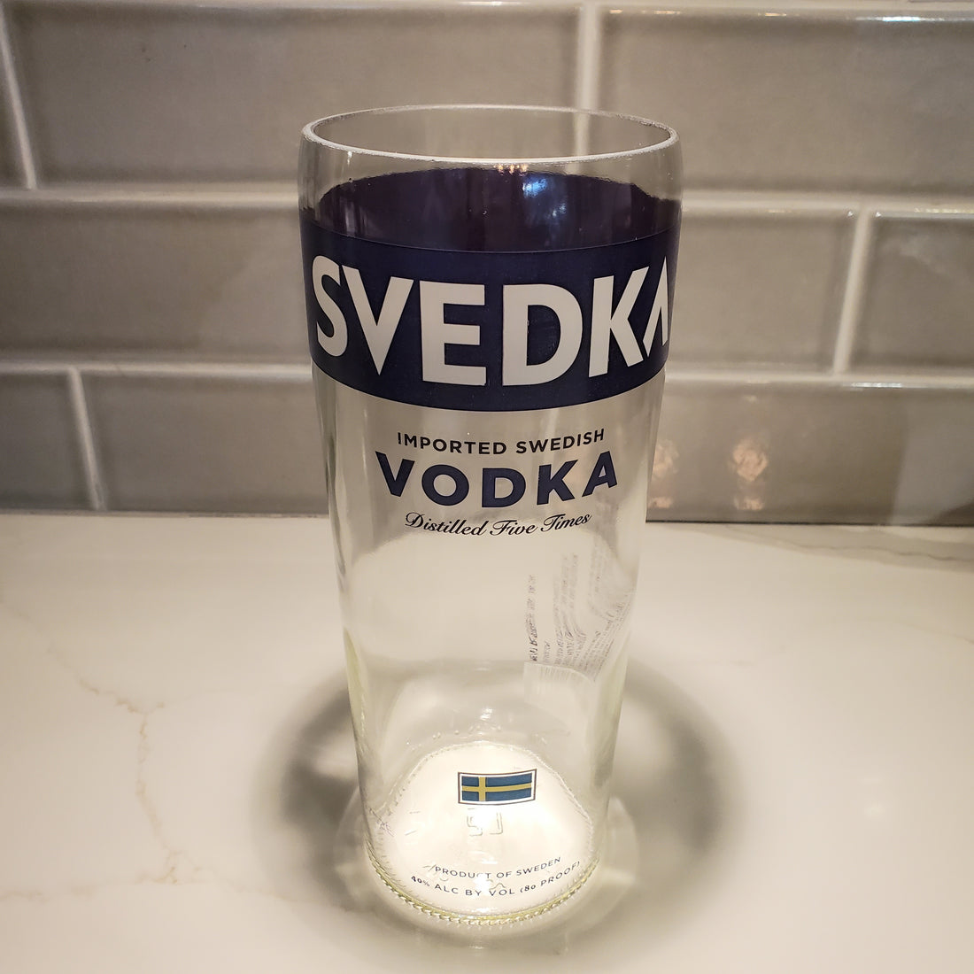 Svedka Vodka 1L Hand Cut Upcycled Liquor Bottle Candle  - Choose Your Scent